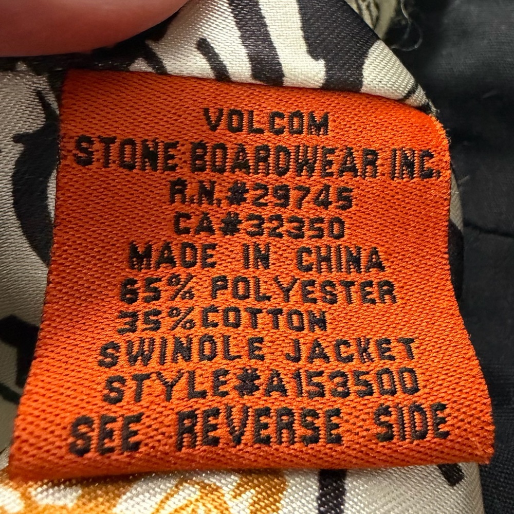 Volcom Black Lightweight Zip-Front Coach Jacket - Picture 6 of 6